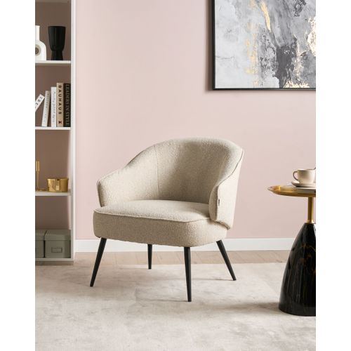 Fauteuil Kayla Bouclé Beige Clair