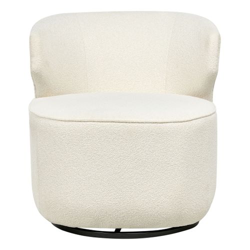 Fauteuil Pivotant Molleby Bouclé Blanc Cassé