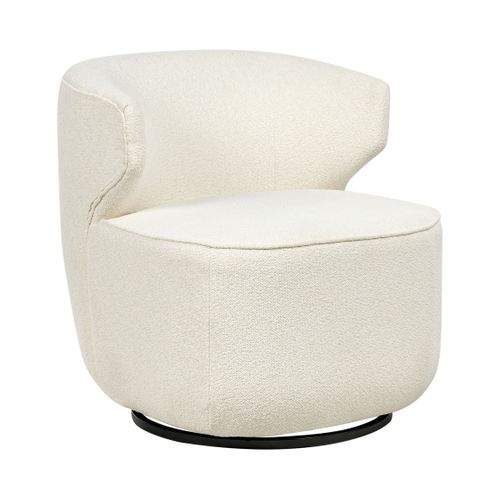 Fauteuil Pivotant Molleby Bouclé Blanc Cassé