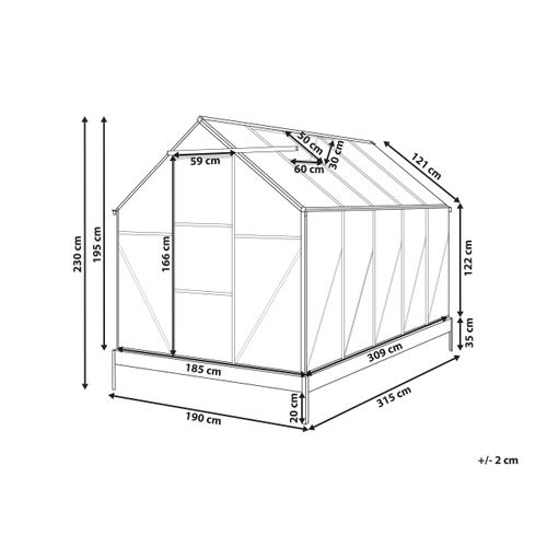 Serre De Jardin Apulia Argenté 315 Cm