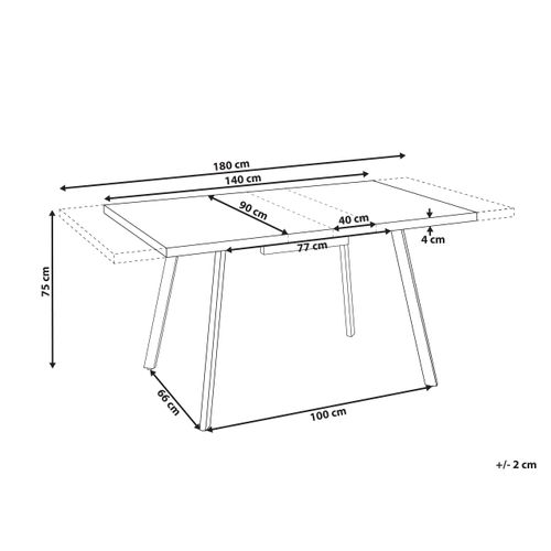 Table De Salle à Manger Extensible Harlow Marron 140/180 Cm 90 Cm