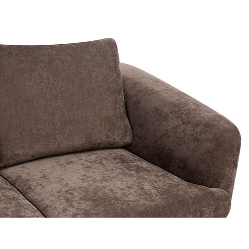 Canapé 2 Places Kjaer Tissu Chenille Marron Foncé