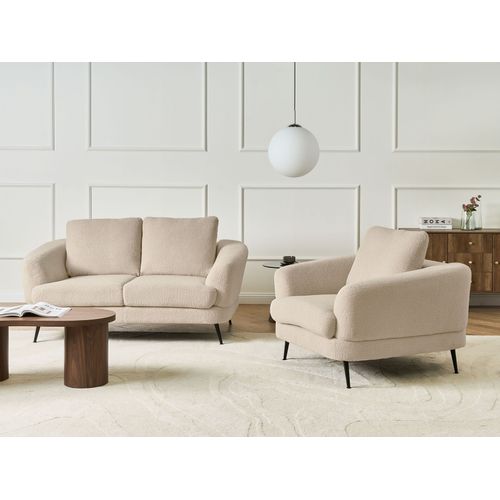 Canapé 2 Places Kjaer Bouclé Beige Clair