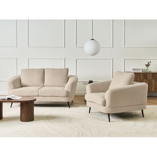 Ensemble De Salon 3 Places Kjaer Bouclé Beige Clair