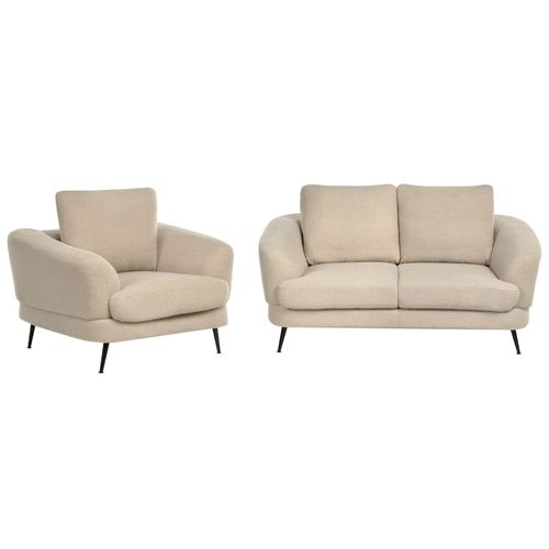 Ensemble De Salon 3 Places Kjaer Bouclé Beige Clair