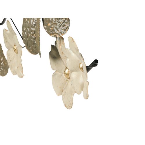 Décoration Murale Fleur Lanthanum Métal 52 Cm Beige