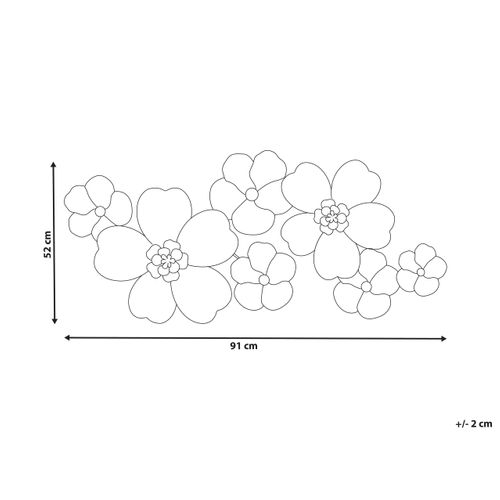 Décoration Murale Fleur Lanthanum Métal 52 Cm Beige