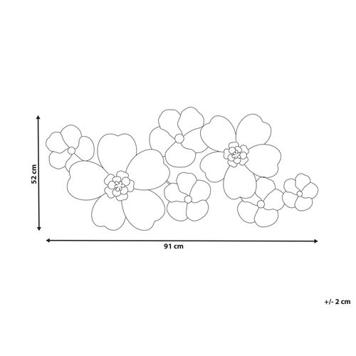Décoration Murale Fleur Lanthanum Métal 52 Cm Beige