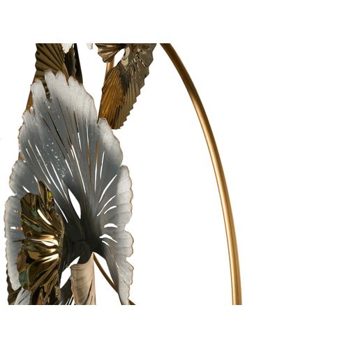 Décoration Murale Fleur Terbium Métal 56 Cm Doré