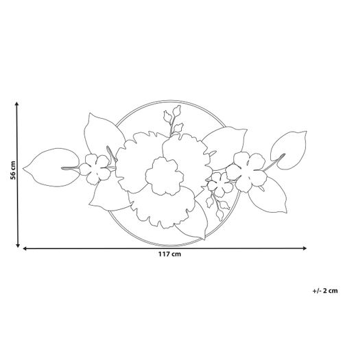 Décoration Murale Fleur Terbium Métal 56 Cm Doré