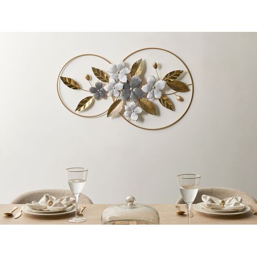 Décoration Murale Feuille Dysprosium Métal 61 Cm Doré