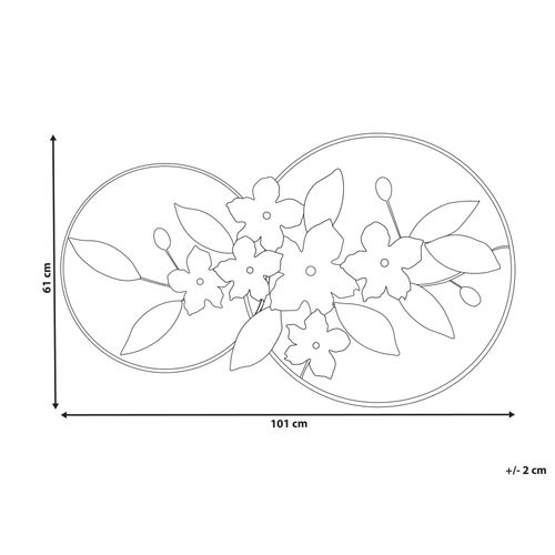 Décoration Murale Feuille Dysprosium Métal 61 Cm Doré