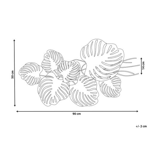 Décoration Murale Feuille Holmium Métal 50 Cm Pourpre