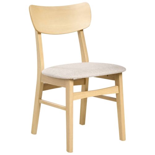 Lot De 2 Chaises De Salle à Manger Anoka Bois Marron Clair/beige