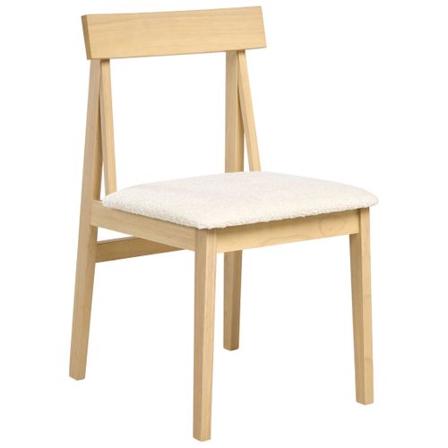 Lot De 2 Chaises De Salle à Manger Isle Bois Marron Clair/beige