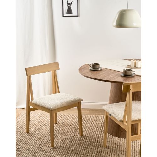 Lot De 2 Chaises De Salle à Manger Isle Bois Marron Clair/beige