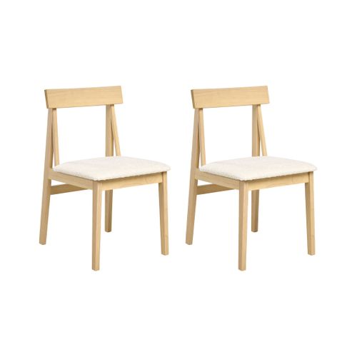 Lot De 2 Chaises De Salle à Manger Isle Bois Marron Clair/beige