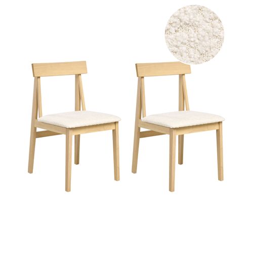 Lot De 2 Chaises De Salle à Manger Isle Bois Marron Clair/beige