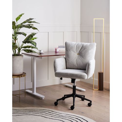 Chaise De Bureau Alpine Fourrure Synthétique Gris