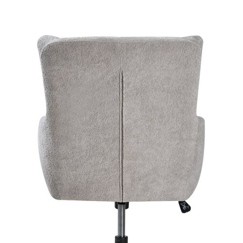 Chaise De Bureau Alpine Fourrure Synthétique Gris