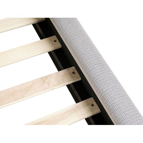 Lit Avec Sommier Tissu Bajonna 160 X 200 Cm Gris Clair