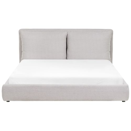 Lit Avec Sommier Tissu Bajonna 180 X 200 Cm Gris Clair