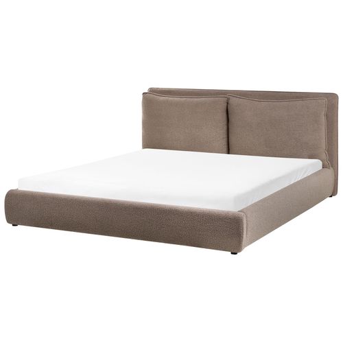 Lit Avec Sommier Bouclé Bajonna 180 X 200 Cm Marron