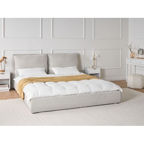 Lit à Eau Tissu Bajonna 180 X 200 Cm Gris Clair