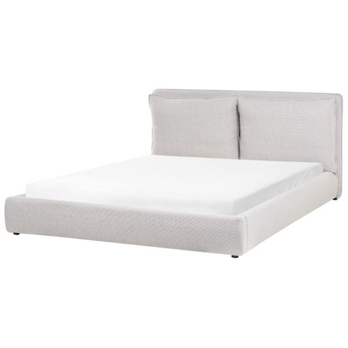 Lit à Eau Tissu Bajonna 180 X 200 Cm Gris Clair