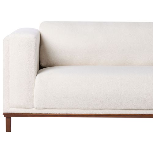 Canapé D'angle 4 Places Veng Bouclé Blanc Cassé Côté Gauche