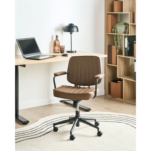 Chaise De Bureau Berne Cuir Pu Marron