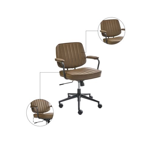 Chaise De Bureau Berne Cuir Pu Marron