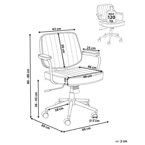 Chaise De Bureau Berne Cuir Pu Marron
