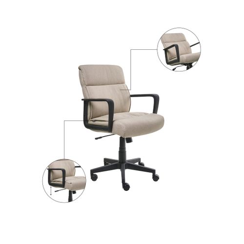 Chaise De Bureau Byron Tissu Beige