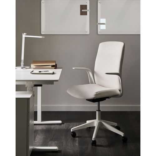 Chaise De Bureau Captain Tissu Beige Clair