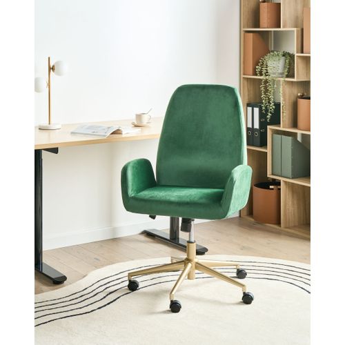 Chaise De Bureau Clare Velours Vert