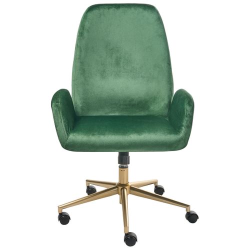Chaise De Bureau Clare Velours Vert