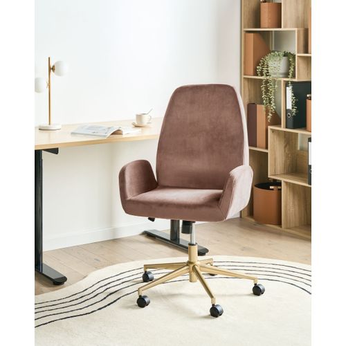 Chaise De Bureau Clare Velours Marron