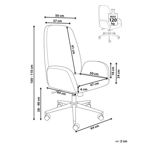 Chaise De Bureau Clare Velours Marron