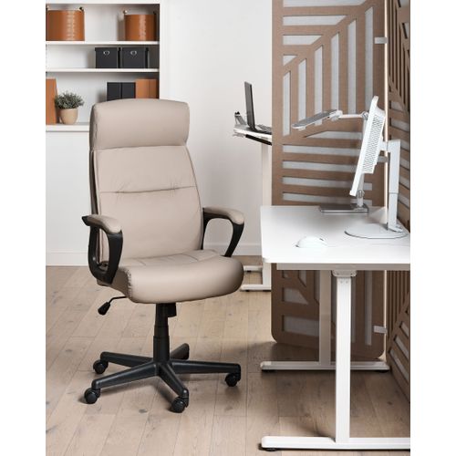 Fauteuil De Bureau Guru Cuir Pu Beige