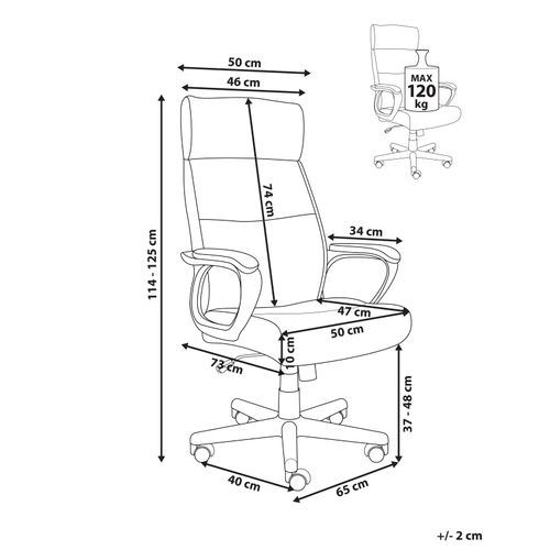 Fauteuil De Bureau Guru Cuir Pu Beige