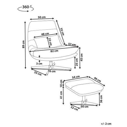 Fauteuil Pivotant Tovik Tissu Chenille Noir
