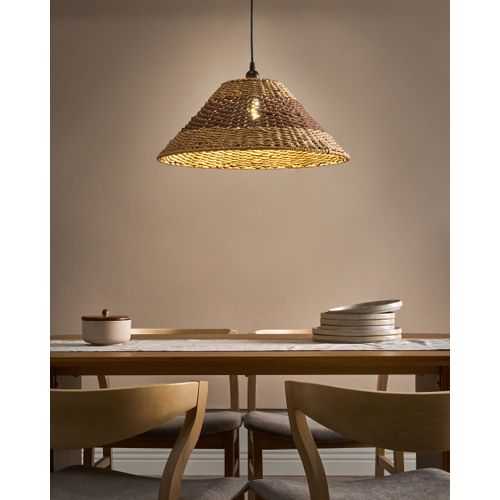 Lampe Suspension Bancal Corde En Papier Naturel