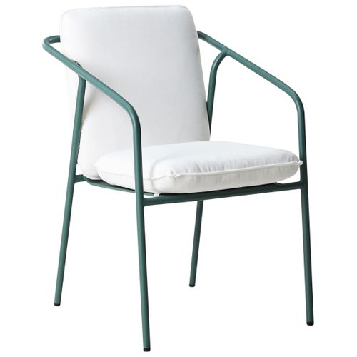 Lot De 8 Chaises De Jardin Avec Coussins Asciano Métal Vert