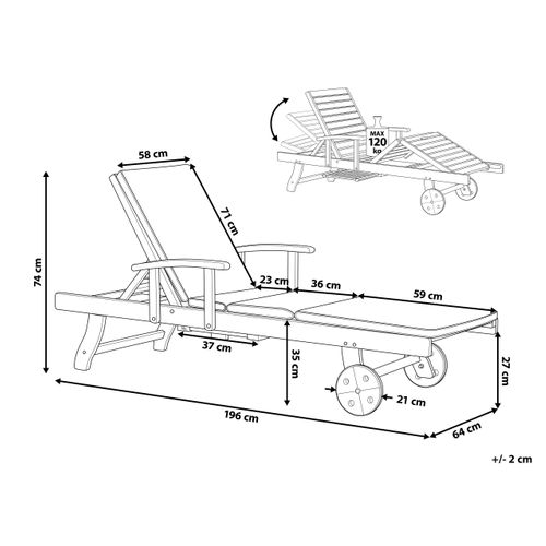 Transat Avec Coussin Amantea Premium Acacia Rouge