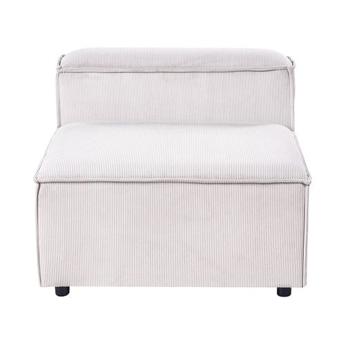 Module Fauteuil Ardal Velours Côtelé Blanc Cassé