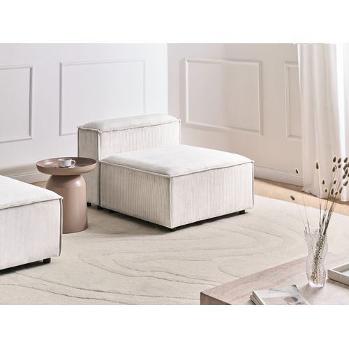 Module Fauteuil Ardal Velours Côtelé Blanc Cassé