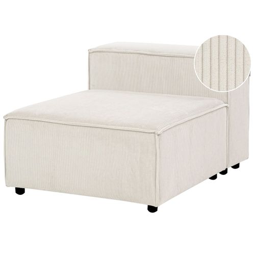 Module Fauteuil Ardal Velours Côtelé Blanc Cassé