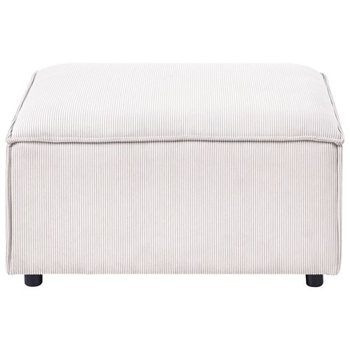 Ottoman Ardal Velours Côtelé Blanc Cassé