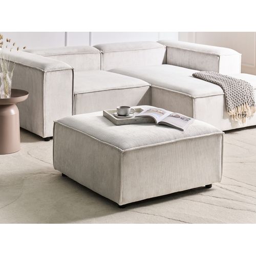 Ottoman Ardal Velours Côtelé Blanc Cassé